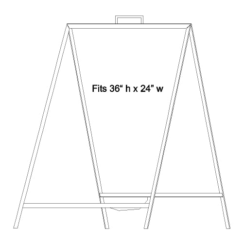 36" x 24" Portable A-Frame Sidewalk Sign - White