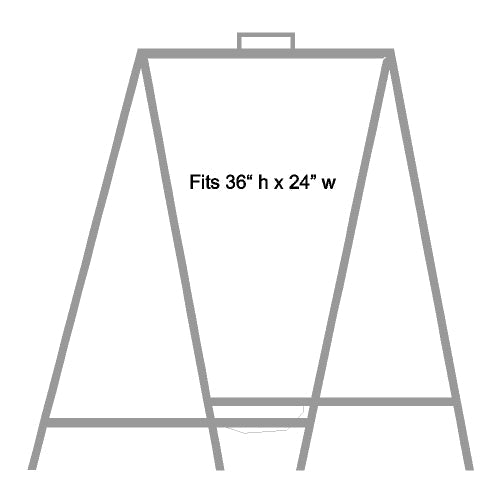 36" x 24" Portable A-Frame Sidewalk Sign - Gray