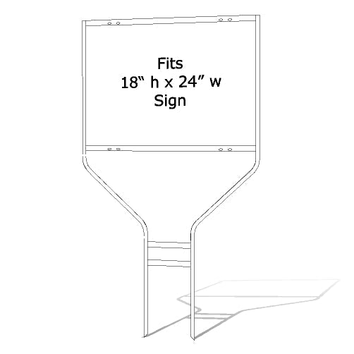 18 x 24 Round Rod Real Estate Sign Frame - White