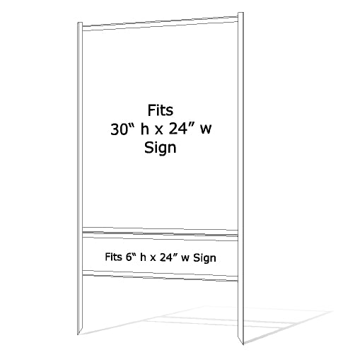 30" x 24" Real Estate Sign H Frame - White